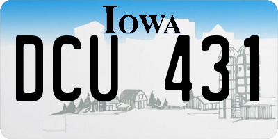 IA license plate DCU431