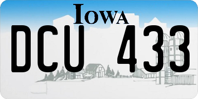 IA license plate DCU433