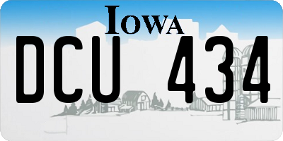 IA license plate DCU434