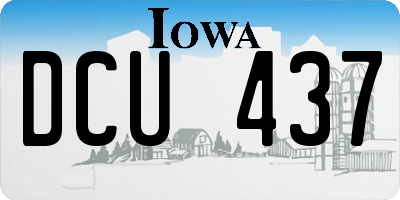 IA license plate DCU437