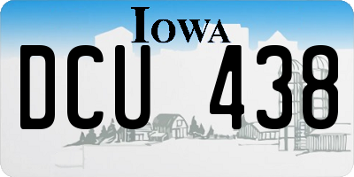 IA license plate DCU438