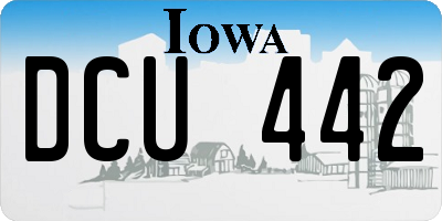 IA license plate DCU442