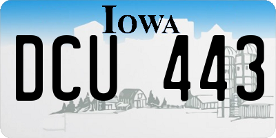IA license plate DCU443