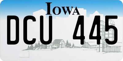 IA license plate DCU445
