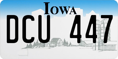 IA license plate DCU447