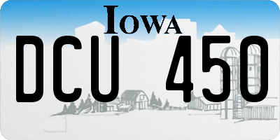 IA license plate DCU450