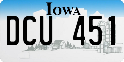 IA license plate DCU451