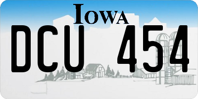 IA license plate DCU454