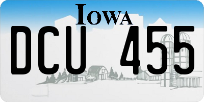 IA license plate DCU455