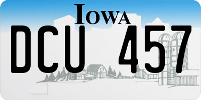 IA license plate DCU457