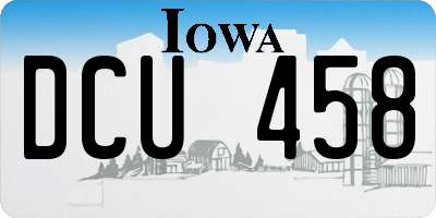 IA license plate DCU458