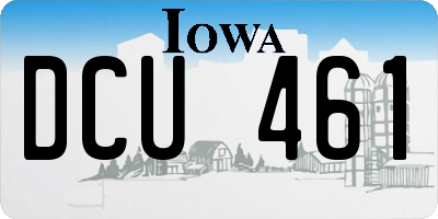IA license plate DCU461