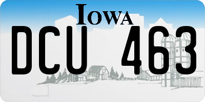 IA license plate DCU463