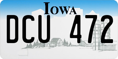IA license plate DCU472