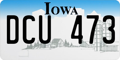 IA license plate DCU473