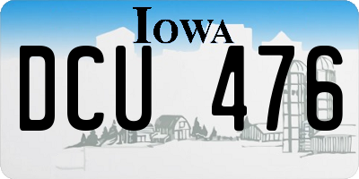 IA license plate DCU476