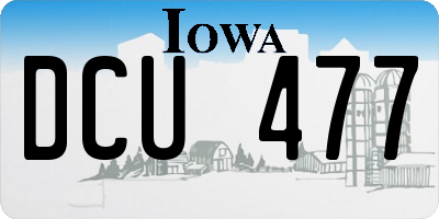 IA license plate DCU477