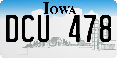 IA license plate DCU478