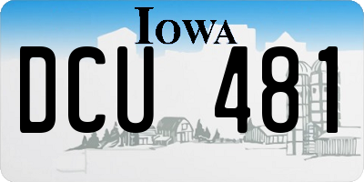 IA license plate DCU481