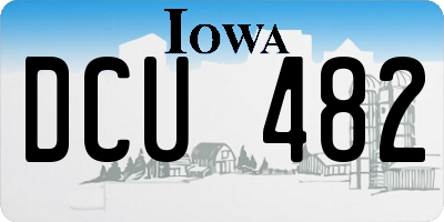 IA license plate DCU482