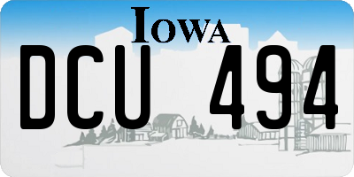 IA license plate DCU494