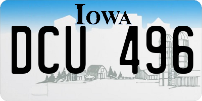 IA license plate DCU496