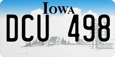 IA license plate DCU498