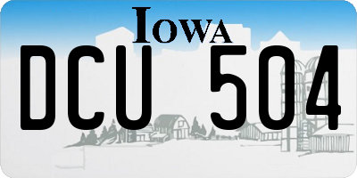 IA license plate DCU504
