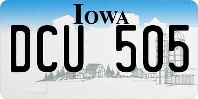 IA license plate DCU505