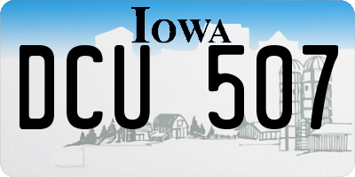 IA license plate DCU507