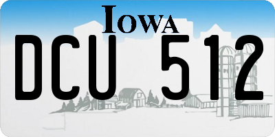 IA license plate DCU512