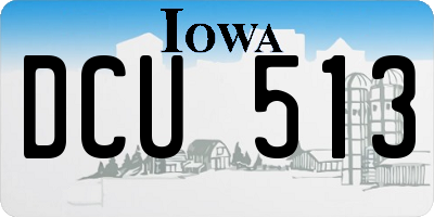 IA license plate DCU513