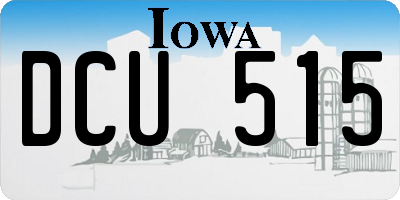 IA license plate DCU515