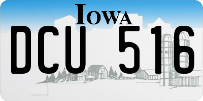 IA license plate DCU516