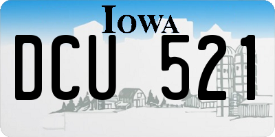 IA license plate DCU521