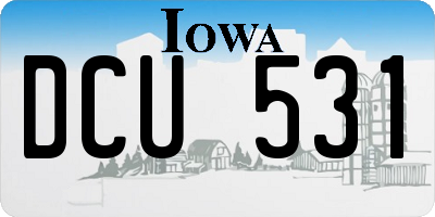 IA license plate DCU531
