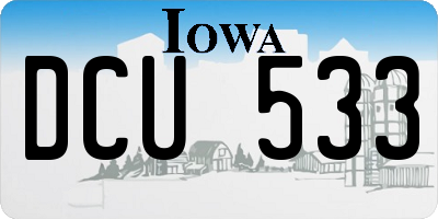 IA license plate DCU533