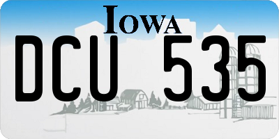 IA license plate DCU535