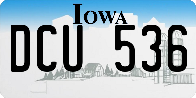 IA license plate DCU536