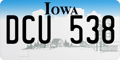 IA license plate DCU538
