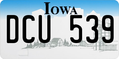 IA license plate DCU539