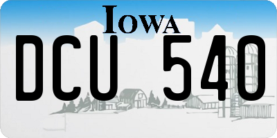 IA license plate DCU540
