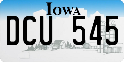 IA license plate DCU545