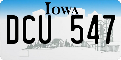 IA license plate DCU547