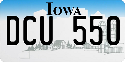 IA license plate DCU550