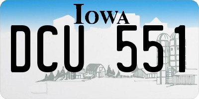 IA license plate DCU551