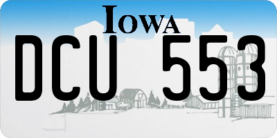 IA license plate DCU553