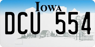 IA license plate DCU554
