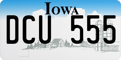 IA license plate DCU555