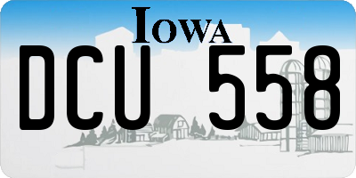 IA license plate DCU558